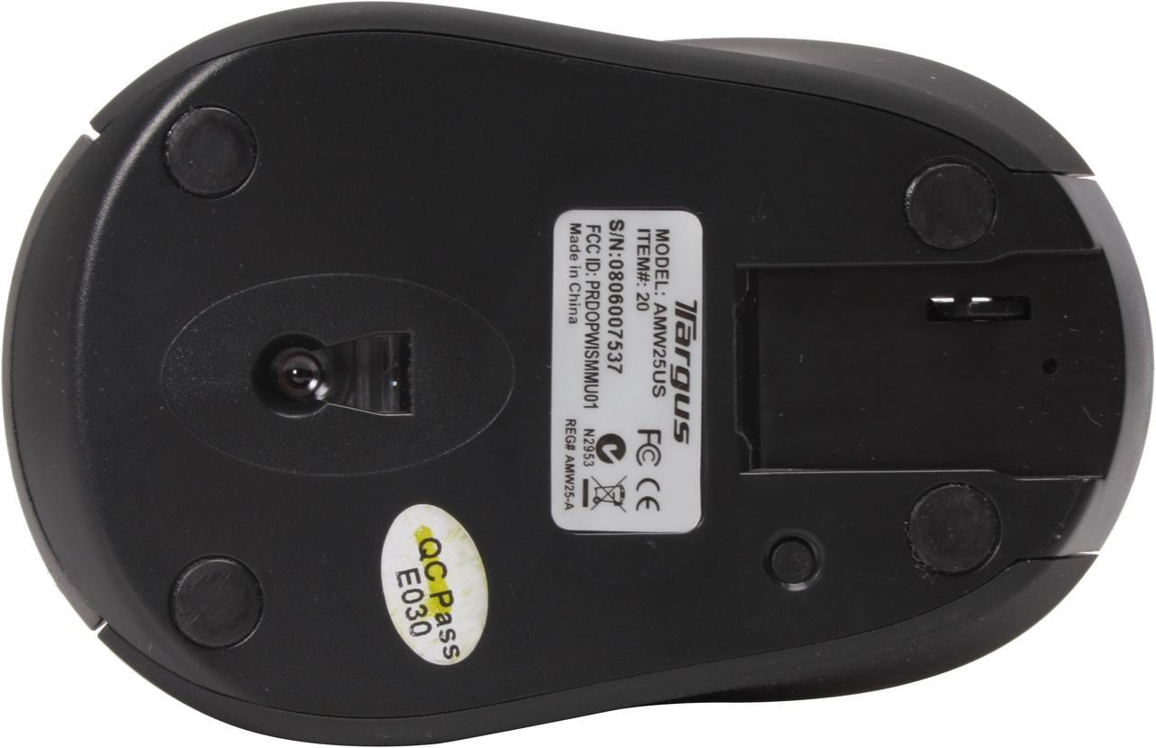 Alt view image 6 of 10 - Targus AMW25US Silver/Black 4 Buttons 1 x Wheel Wireless Optical Stow-N-Go Notebook Mouse
