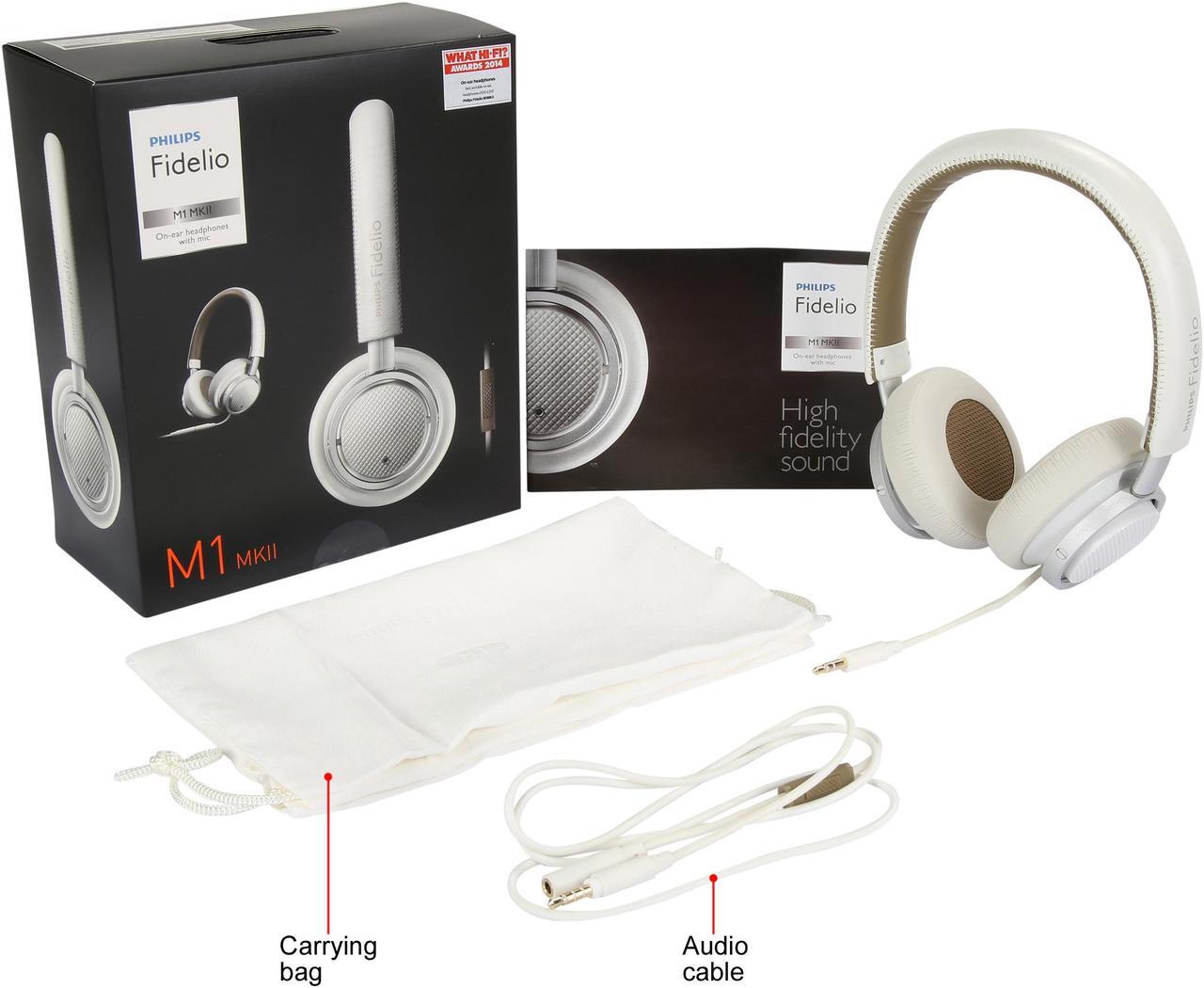 Alt view image 7 of 6 - PHILIPS Fidelio M1MKIIWT/27 Circumaural Headphones with Microphone, white