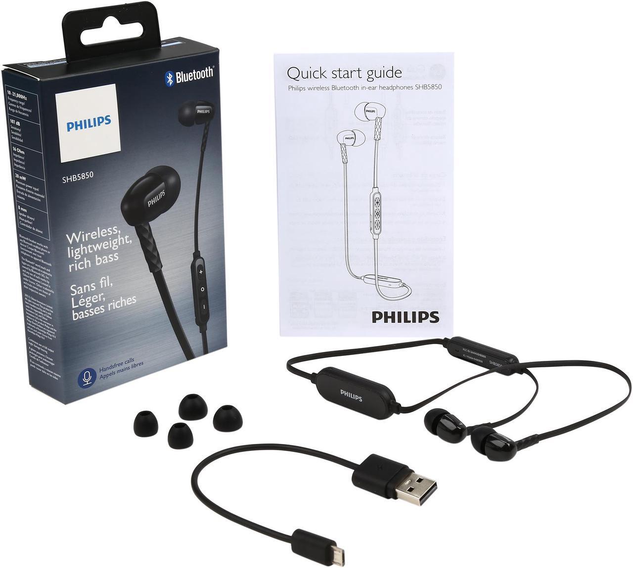 Alt view image 5 of 5 - Philips SHB5850BK/27 Wireless Bluetooth Headphones, Black