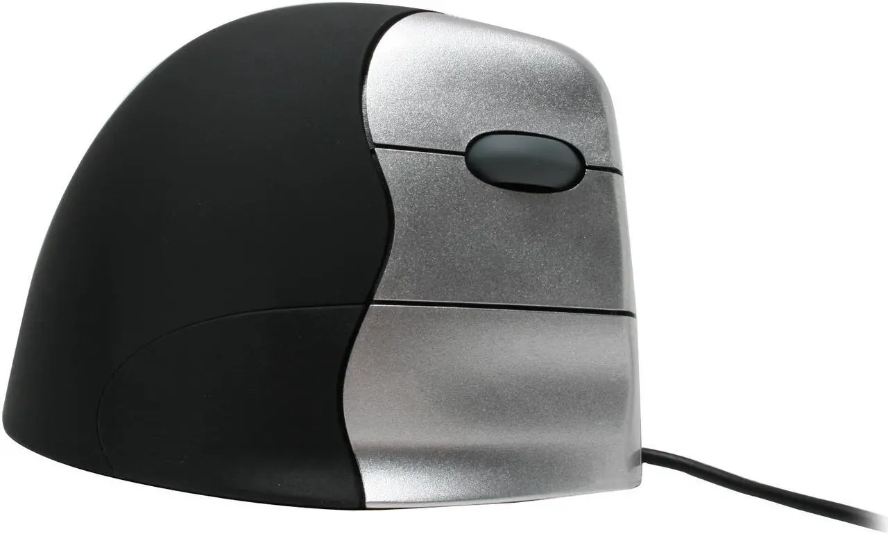 Alt view image 2 of 8 - Evoluent VM3R2-RSB Silver/Black 5 Buttons 1 x Wheel USB Wired Optical VerticalMouse 3 Rev 2 - OEM