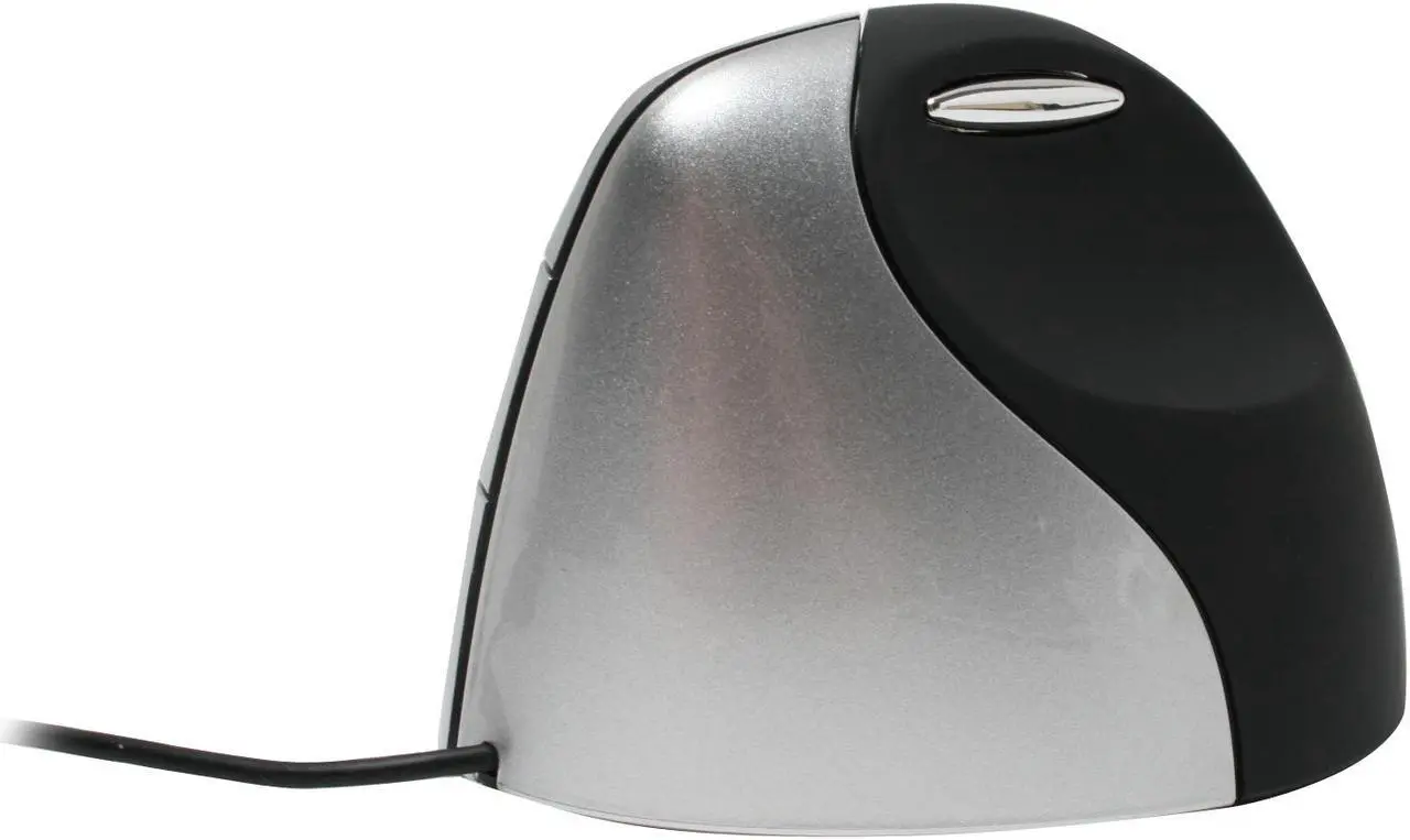 Alt view image 3 of 8 - Evoluent VM3R2-RSB Silver/Black 5 Buttons 1 x Wheel USB Wired Optical VerticalMouse 3 Rev 2 - OEM