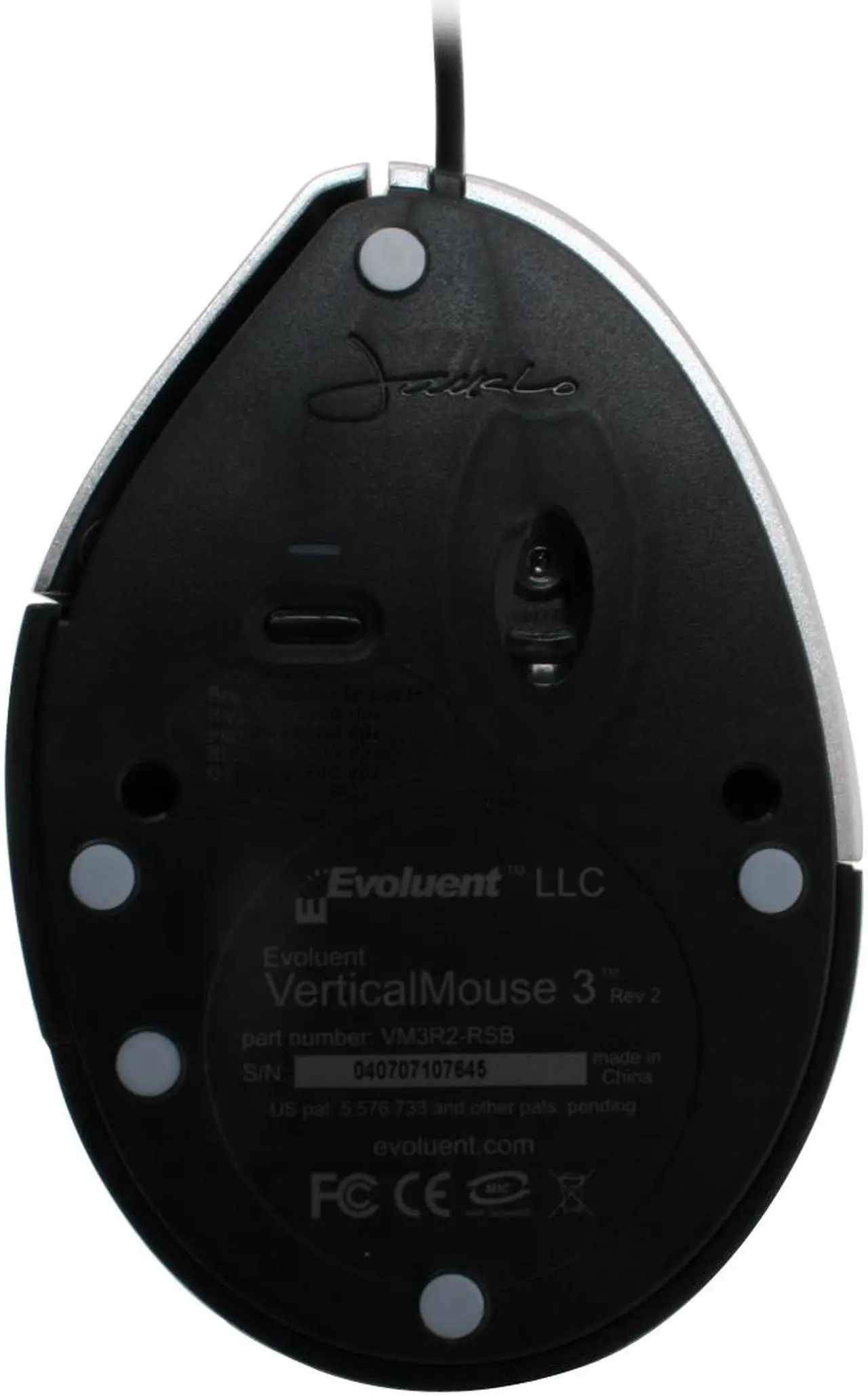 Alt view image 7 of 8 - Evoluent VM3R2-RSB Silver/Black 5 Buttons 1 x Wheel USB Wired Optical VerticalMouse 3 Rev 2 - OEM