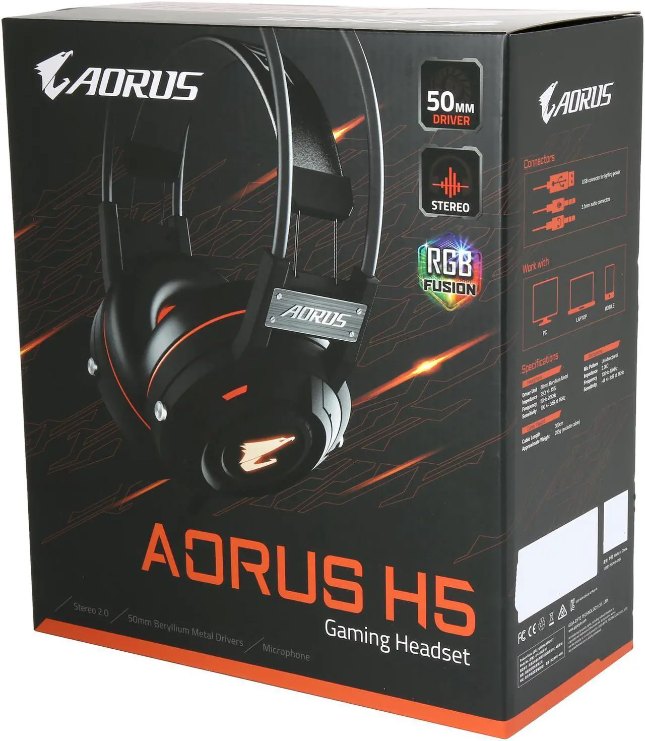 Alt view image 7 of 7 - GIGABYTE Aorus H5 Circumaural Gaming Headset