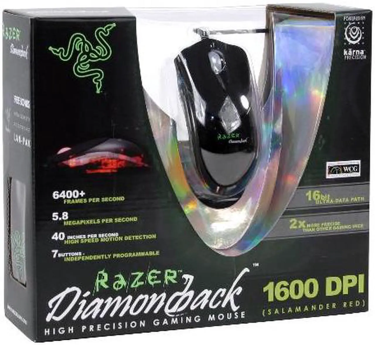 Alt view image 9 of 9 - RAZER Diamondback Precision Gaming RZ01-020200-R1M1 Salamander Red 7 Buttons 1 x Wheel USB Wired Optical Mouse