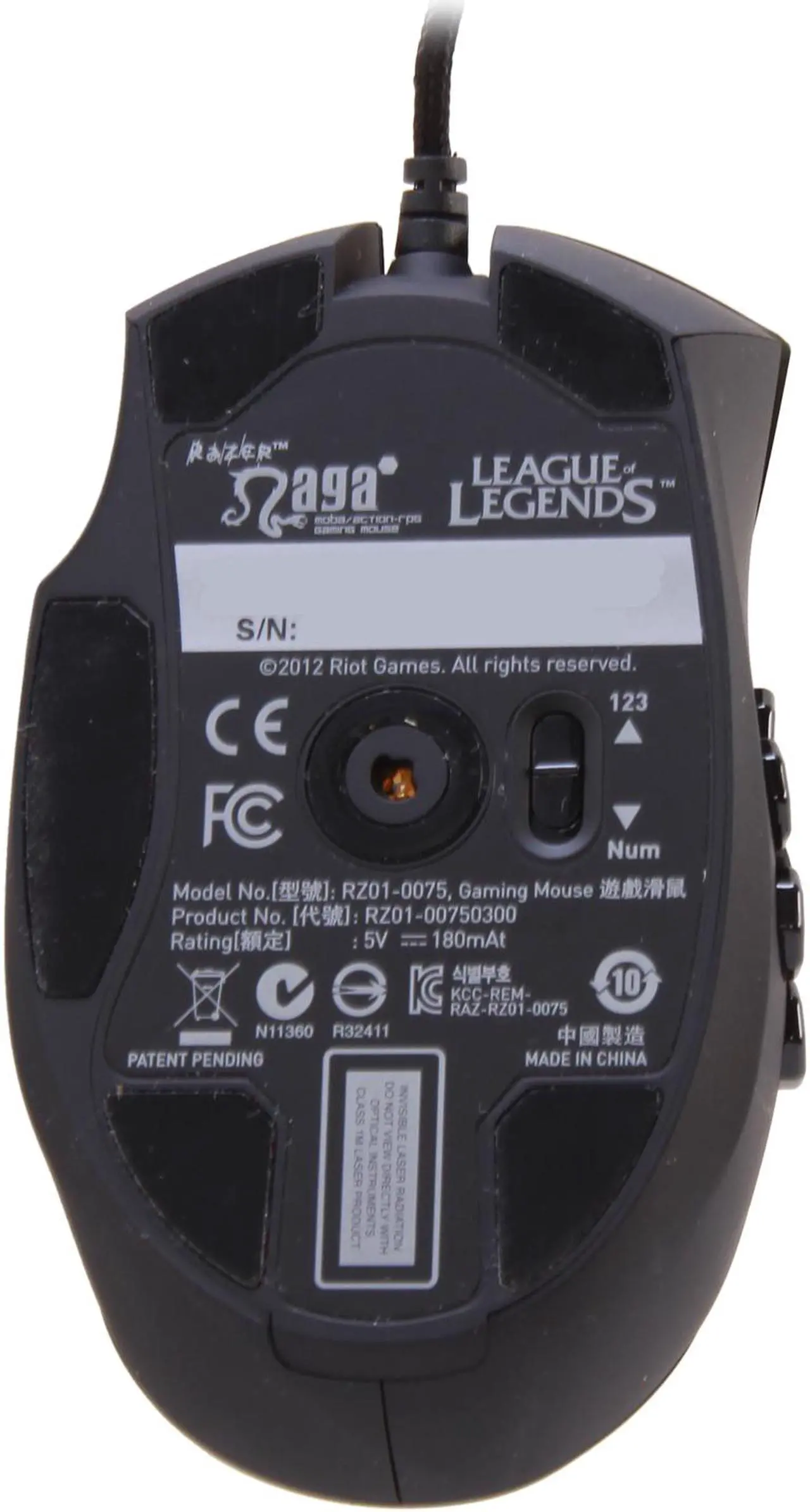 Alt view image 5 of 6 - Razer Naga Hex League of Legends PC Gaming Mouse