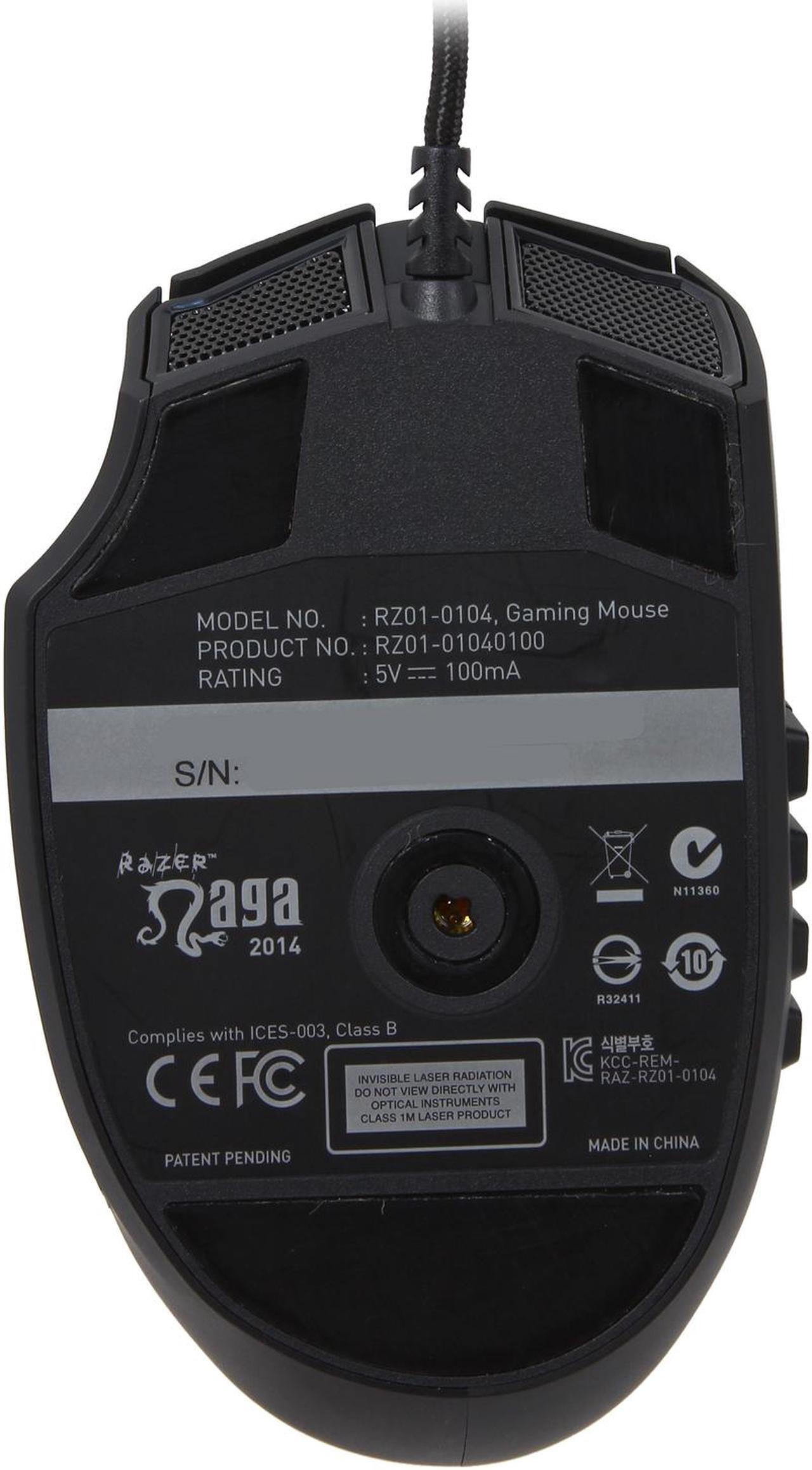 Alt view image 4 of 5 - RAZER Naga 2014 Black 19 Buttons Tilt Wheel USB Wired Laser Expert MMO Gaming Mouse