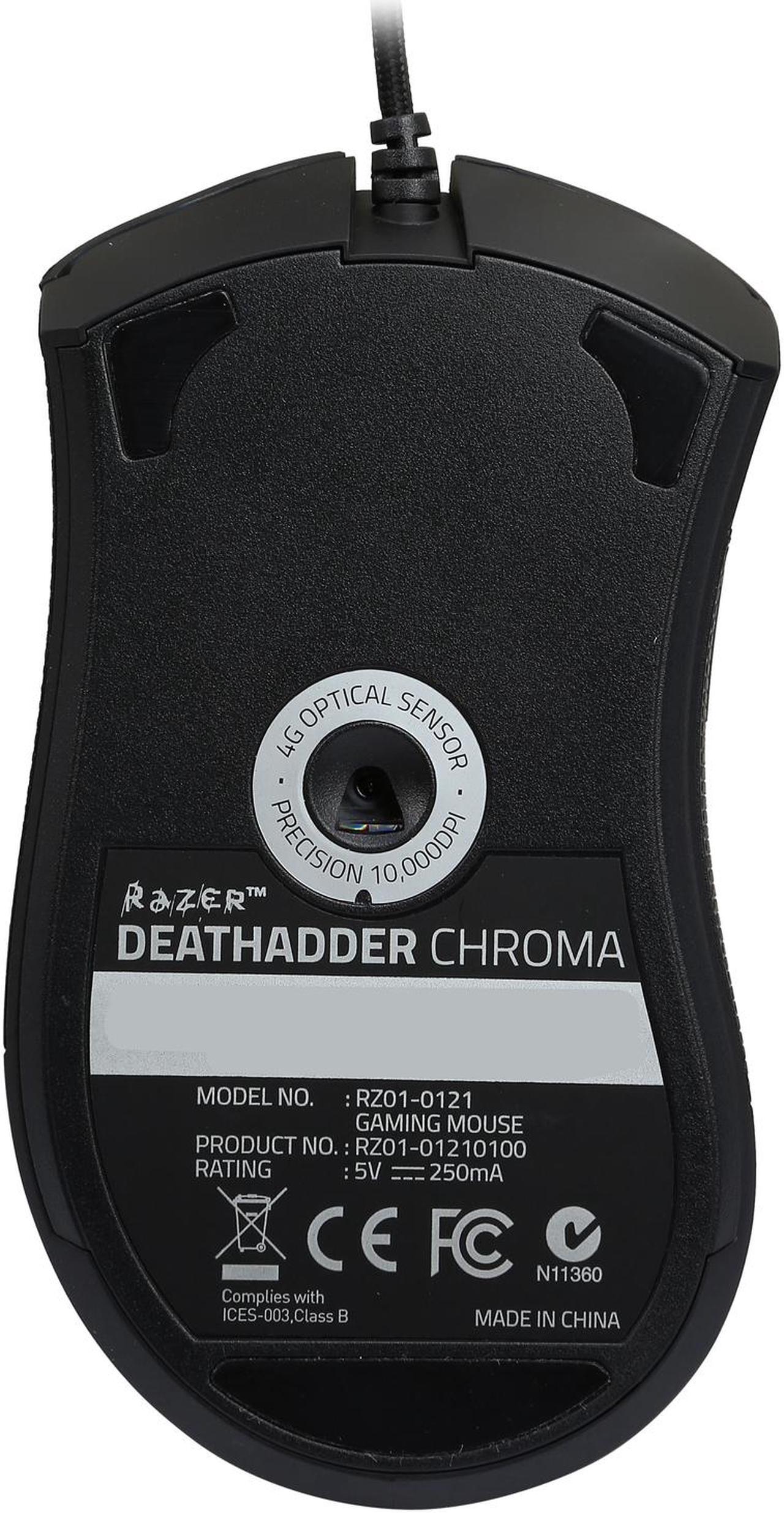 Alt view image 5 of 6 - RAZER DeathAdder Chroma RZ01-01210100 Black 1 x Wheel USB Wired Optical Multi-color Ergonomic Gaming Mouse