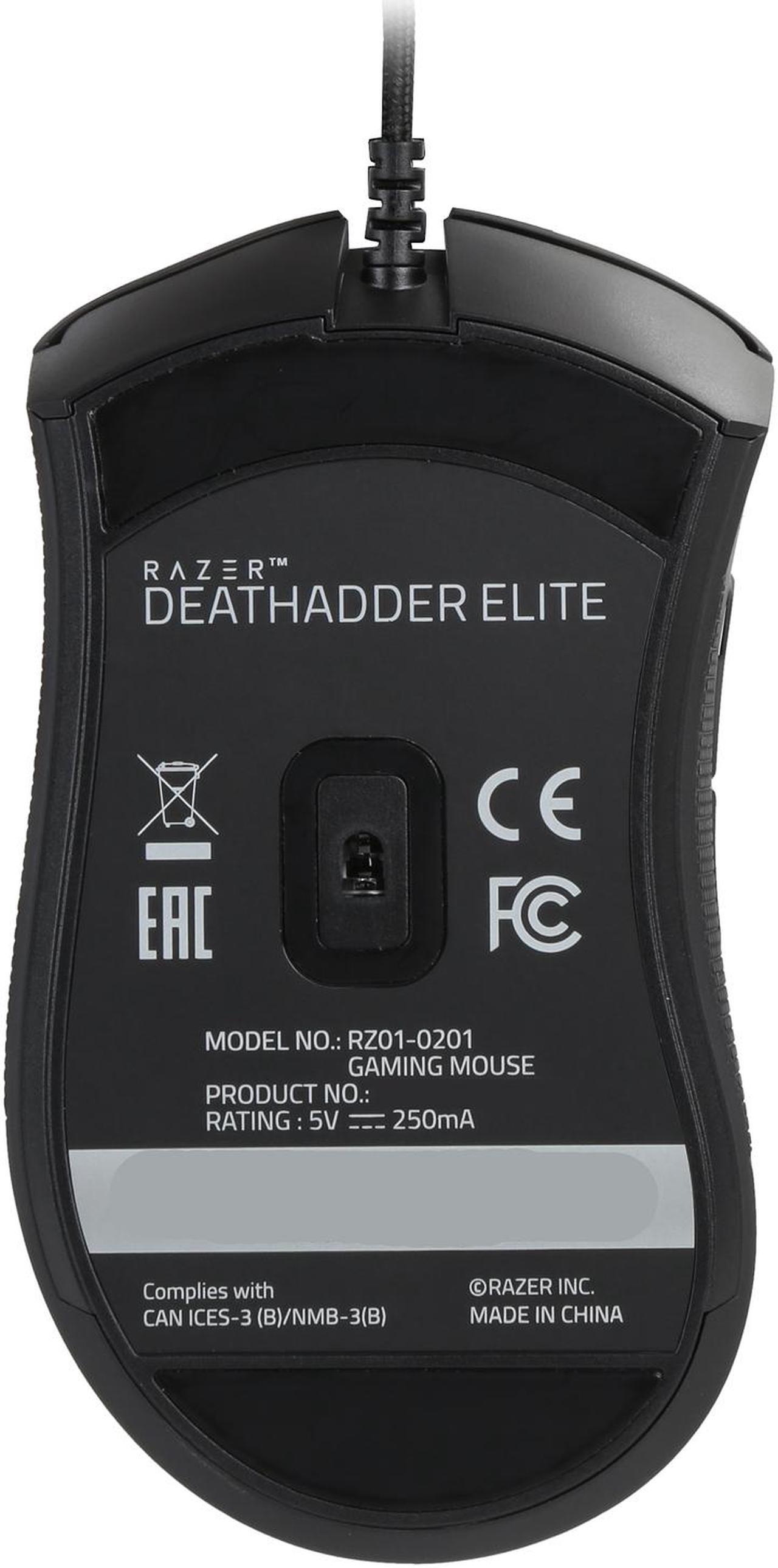 Alt view image 5 of 4 - Razer DeathAdder Elite - Multi-Color Ergonomic Gaming Mouse - RZ01-02010100-R3U1