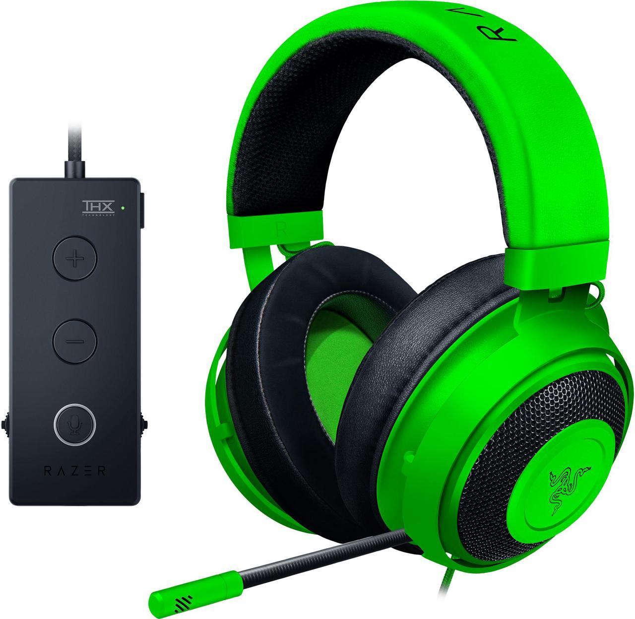 RAZER Kraken Tournament Edition: THX Spatial Audio - Customize Audio and Mic Controls - Cooling Gel-Infused Ear Cusions - Gaming Headset Works with PC, PS4, Xbox One, Switch, Mobile Devices - Green