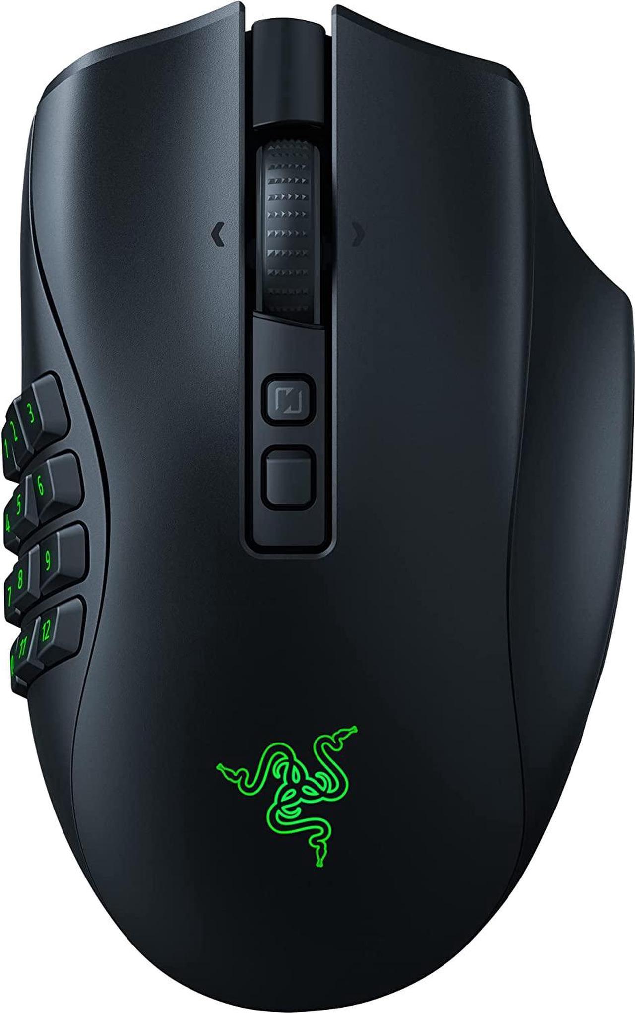 Razer Naga V2 Pro Wireless MMO Gaming Mouse: 19+1 Programmable Buttons w/ Swappable Side Plates - HyperScroll Pro Wheel - Focus Pro 30K Optical Sensor - Optical Mouse Switches Gen-3 - 300 Hr Battery