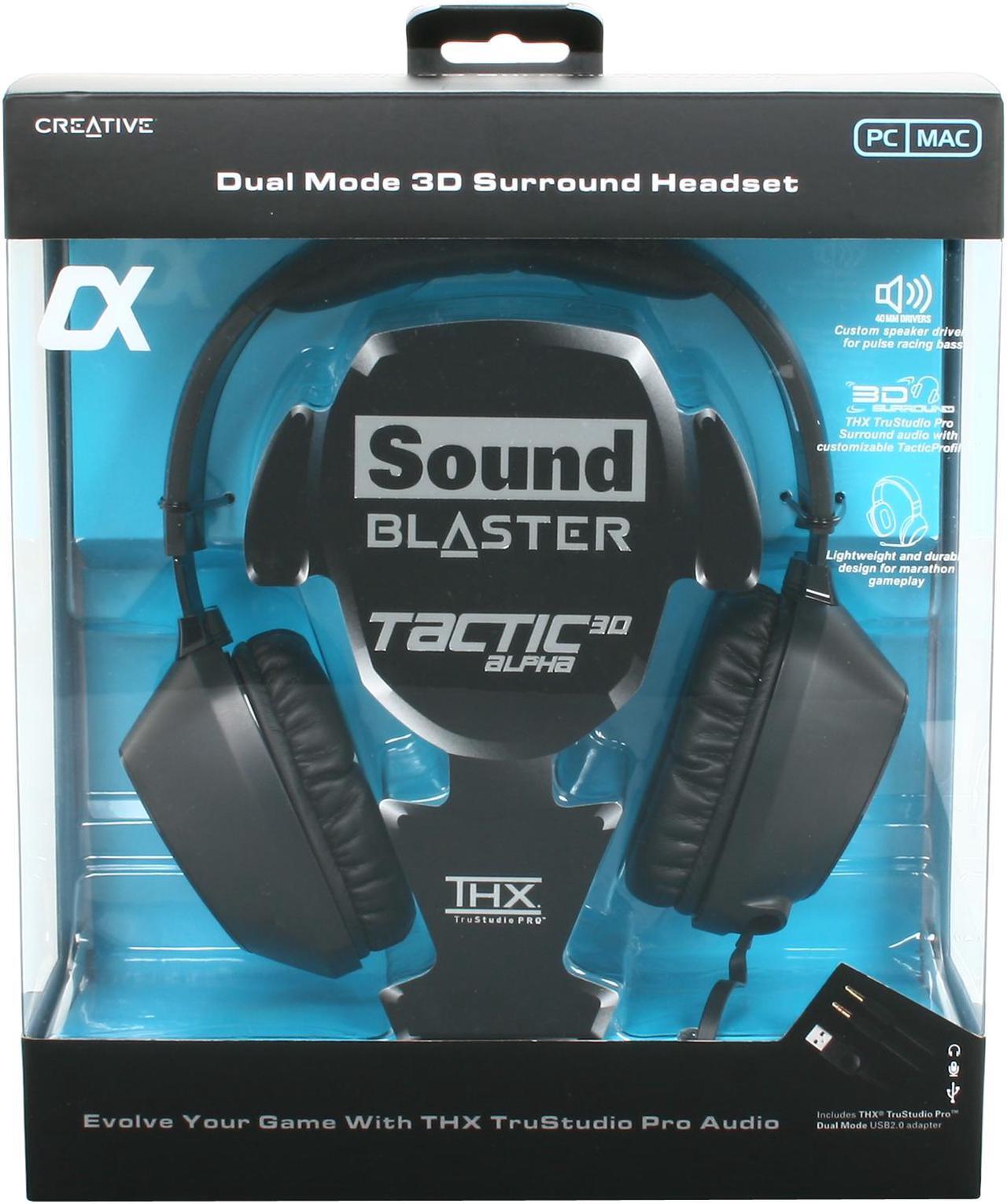 Alt view image 6 of 6 - Creative Sound Blaster Tactic 3D Alpha 3.5mm/ USB Connector Circumaural Gaming Headset