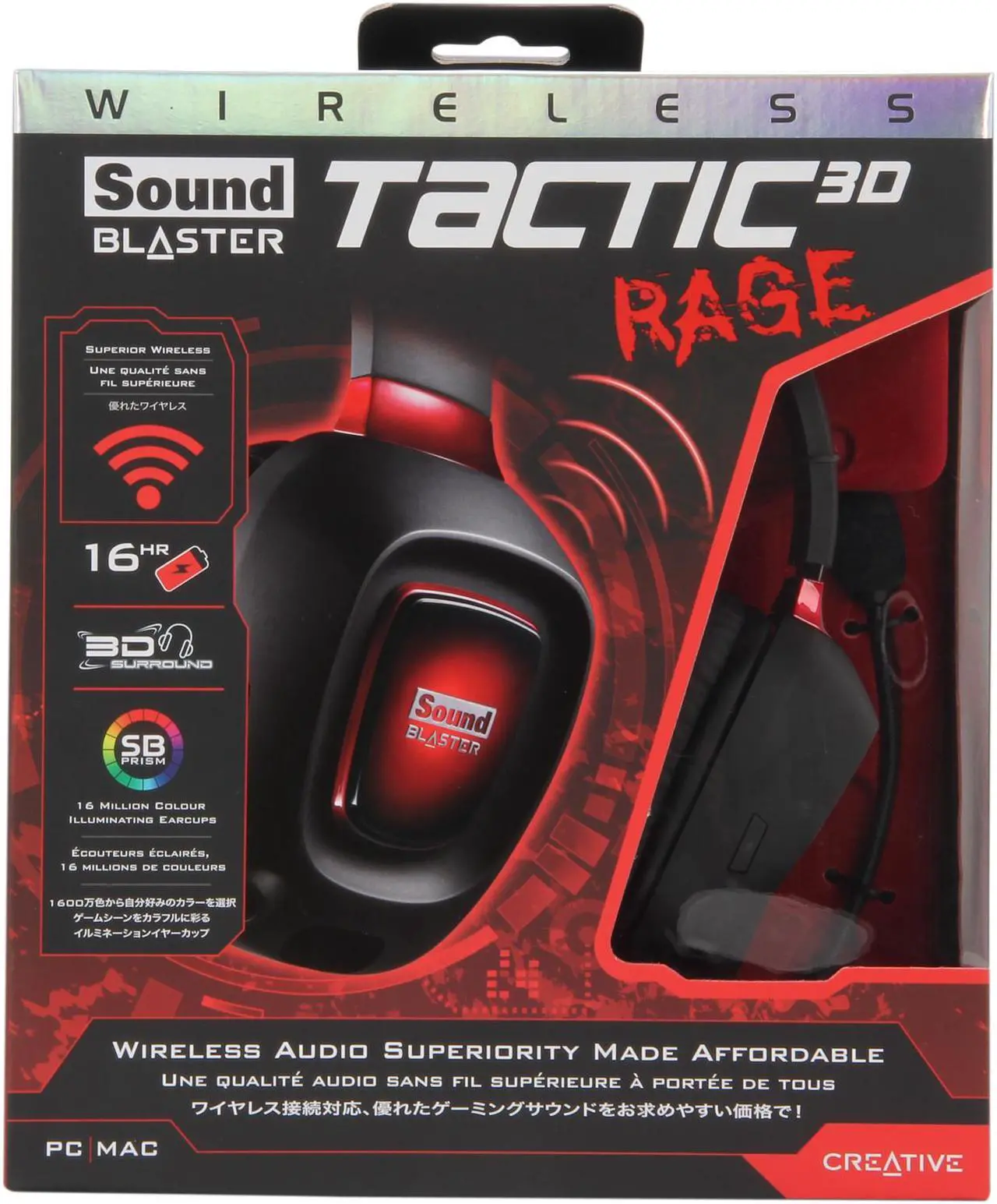 Alt view image 7 of 7 - Creative Sound Blaster Tactic3D Rage USB Connector Circumaural Gaming Headset