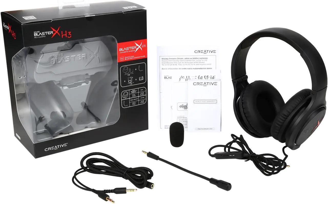 Alt view image 8 of 8 - Creative Sound BlasterX H3 Portable Analog Gaming Headset