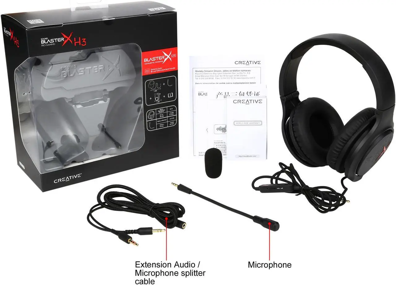 Alt view image 9 of 8 - Creative Sound BlasterX H3 Portable Analog Gaming Headset