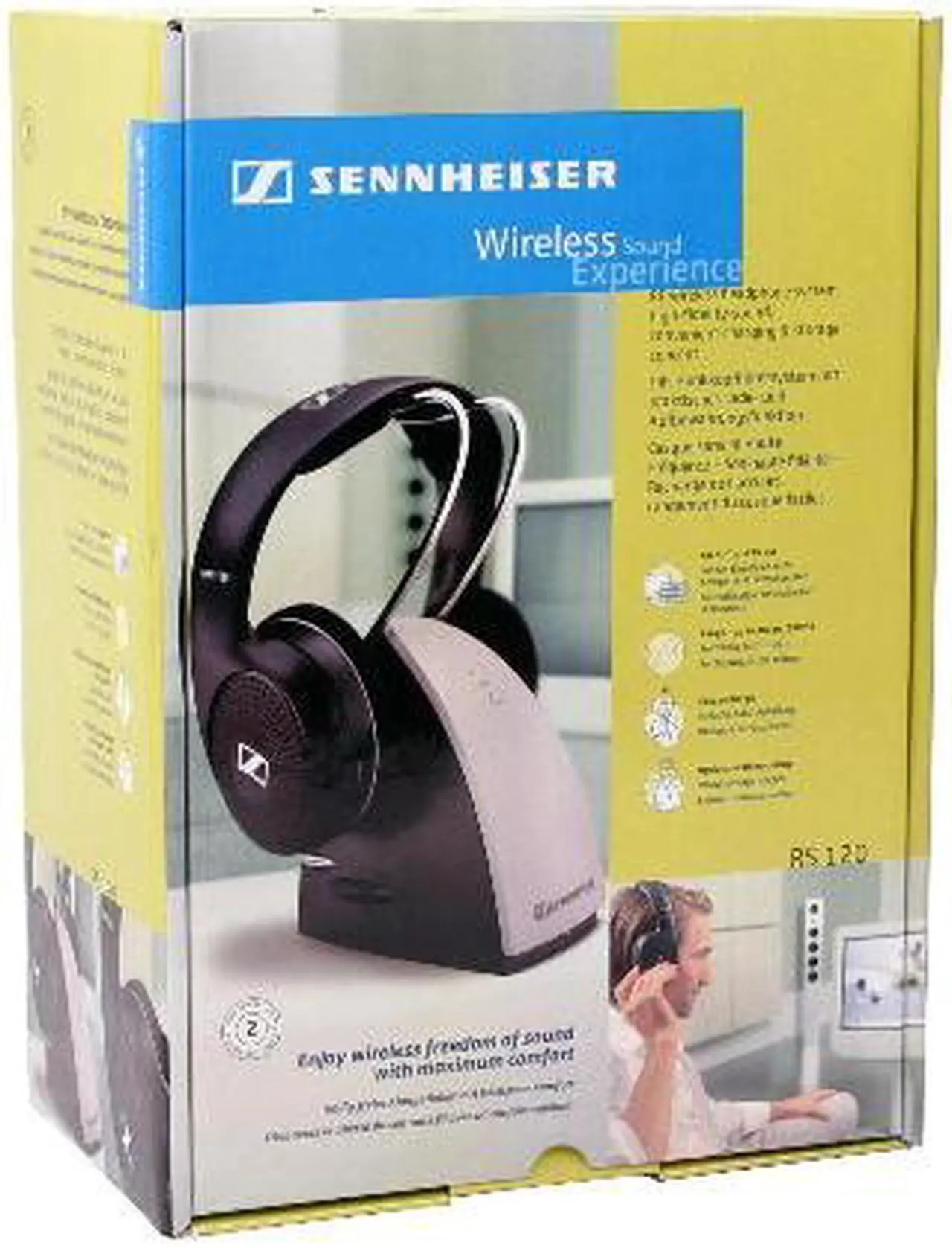 Alt view image 5 of 5 - Sennheiser Silver RS 120 3.5mm/ 6.3mm Connector Supra-aural Wireless RF Hi-fi Headphone