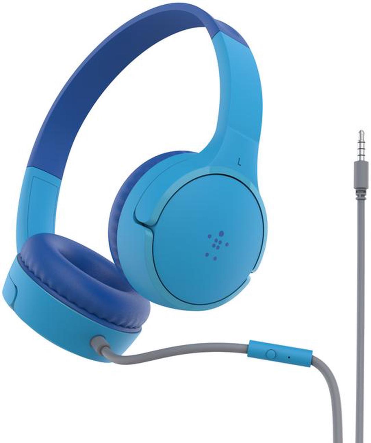 Alt view image 2 of 4 - Belkin SoundForm Mini Blue Wired On-Ear Headphones for Kids AUD004BTBL