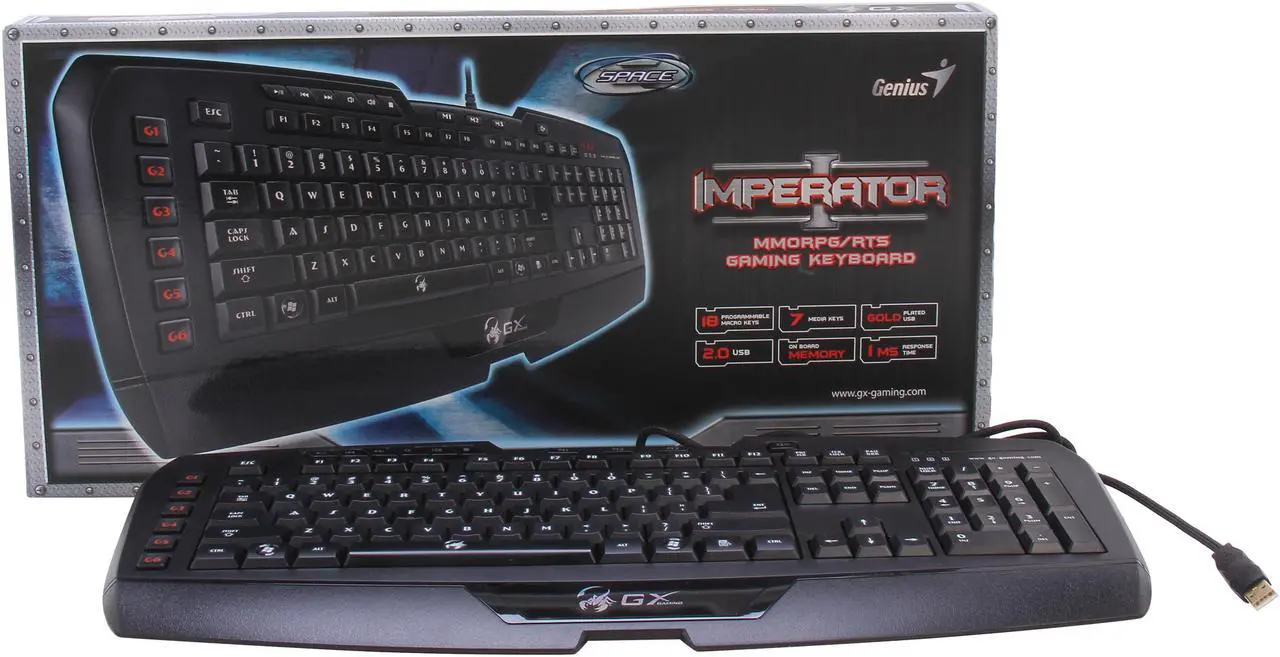 Alt view image 4 of 4 - Genius GX-Gaming Imperator Black USB Wired Gaming MMO/RTS Keyboard