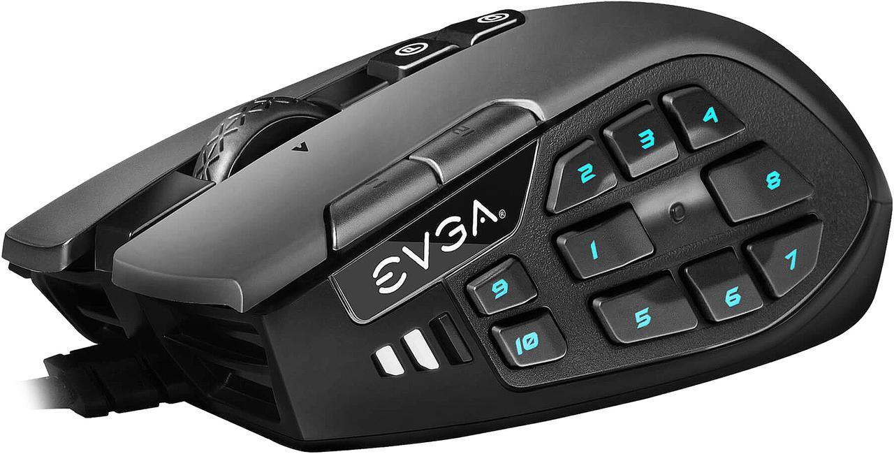 Main image of EVGA X15 MMO Gaming Mouse, 8k, Wired, Black, Customizable, 16,000 DPI, 5 Profiles, 20 Buttons, Ergonomic 904-W1-15BK-KR