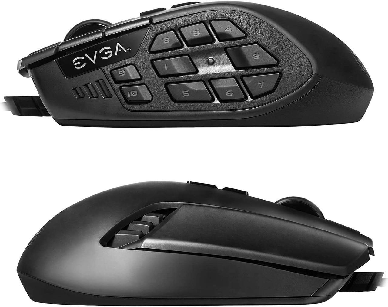 Alt view image 6 of 19 - EVGA X15 MMO Gaming Mouse, 8k, Wired, Black, Customizable, 16,000 DPI, 5 Profiles, 20 Buttons, Ergonomic 904-W1-15BK-KR