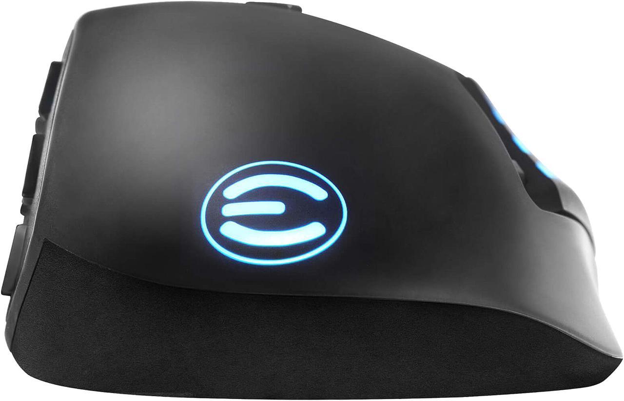 Alt view image 3 of 19 - EVGA X15 MMO Gaming Mouse, 8k, Wired, Black, Customizable, 16,000 DPI, 5 Profiles, 20 Buttons, Ergonomic 904-W1-15BK-KR
