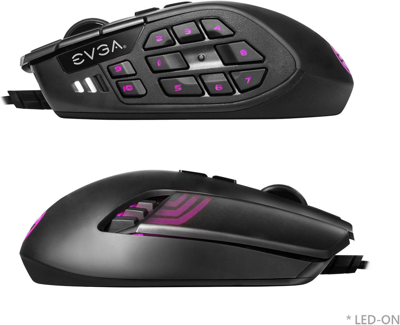 Alt view image 5 of 8 - EVGA X15 MMO Gaming Mouse, 8k, Wired, Black, Customizable, 16,000 DPI, 5 Profiles, 20 Buttons, Ergonomic 904-W1-15BK-K3