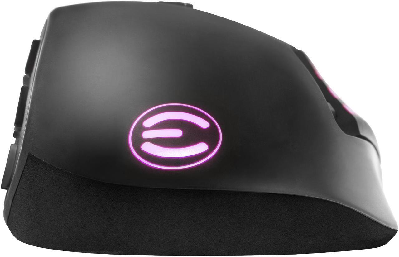 Alt view image 7 of 8 - EVGA X15 MMO Gaming Mouse, 8k, Wired, Black, Customizable, 16,000 DPI, 5 Profiles, 20 Buttons, Ergonomic 904-W1-15BK-K3