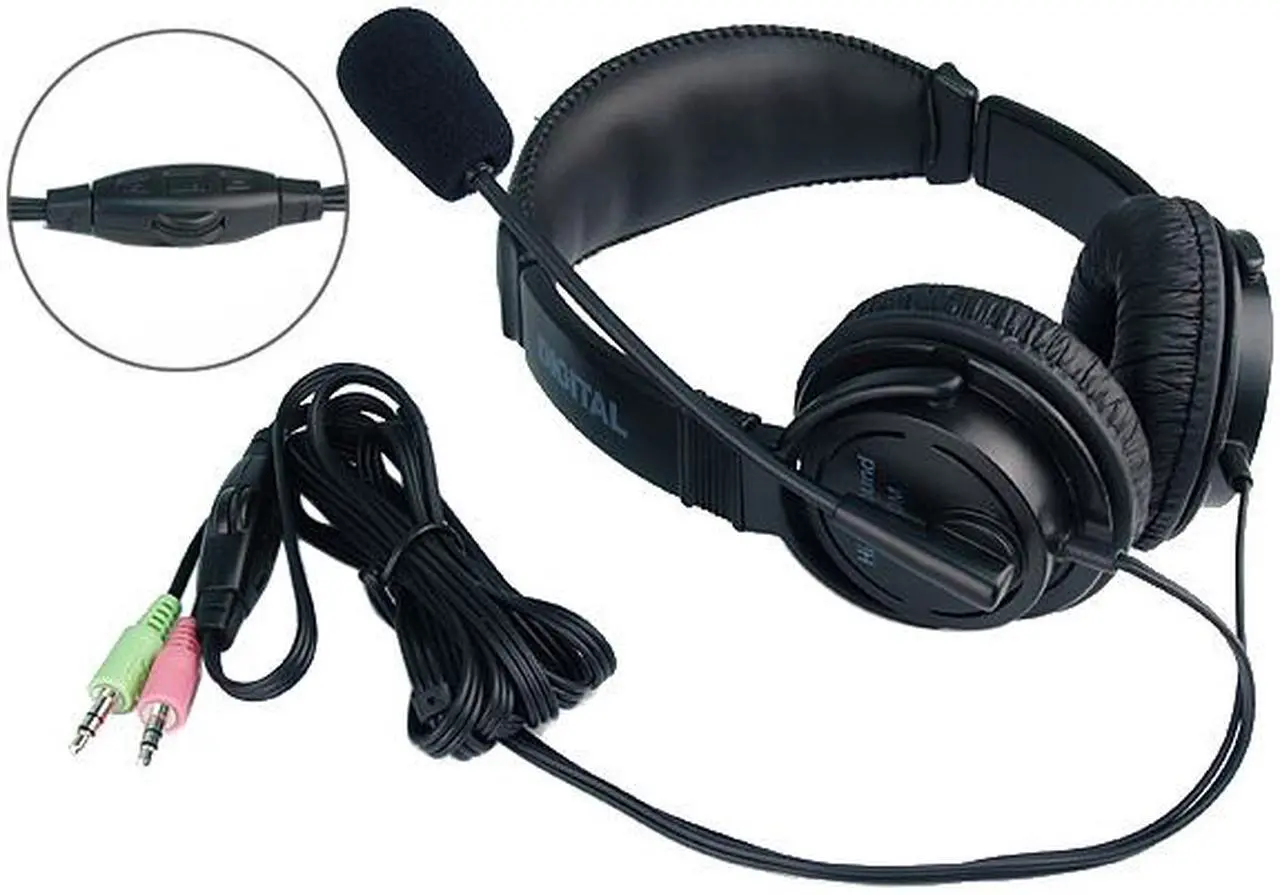 Alt view image 2 of 6 - Rosewill 2 x 3.5mm Connector Circumaural Multimedia Stereo Headset - RH-001