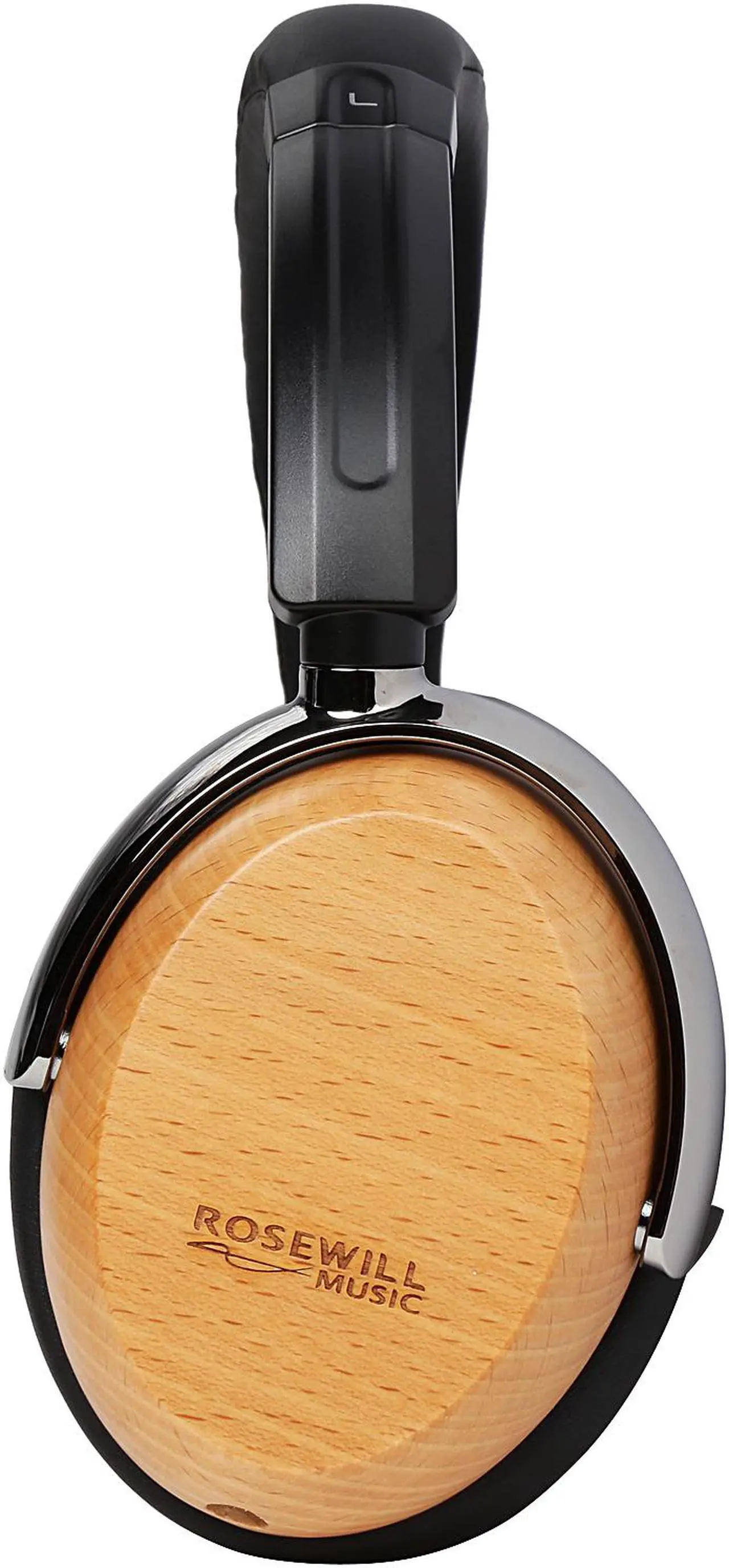 Alt view image 3 of 7 - Rosewill Prelude On-Ear Wood Headphones, In-Line Volume Control Switch and Microphone, Genuine Beech Wood Swivel Ear Cups, RWH-001