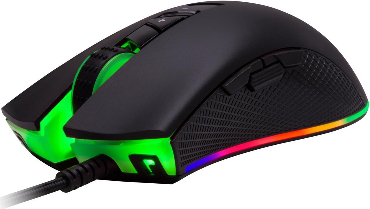 Rosewill NEON M60 Wired Gaming Mouse with Optical Gaming Sensor, On-The-Fly 12000 DPI, Ergonomic Hand Grips, 8 Programmable Buttons + Rapid Fire with 11 RGB Backlight Modes