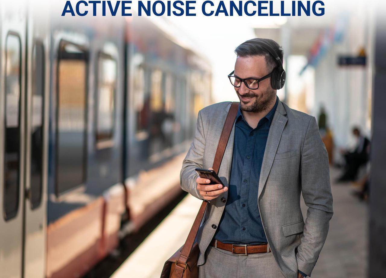Alt view image 2 of 7 - Rosewill SAROS C740S Active Noise Cancelling (ANC) Wireless Over-Ear Headphones, Rechargeable with up to 40 Hours of Playtime, 40mm Driver, Superior HQ Sound, Foldable Earcups, Portable for Travel