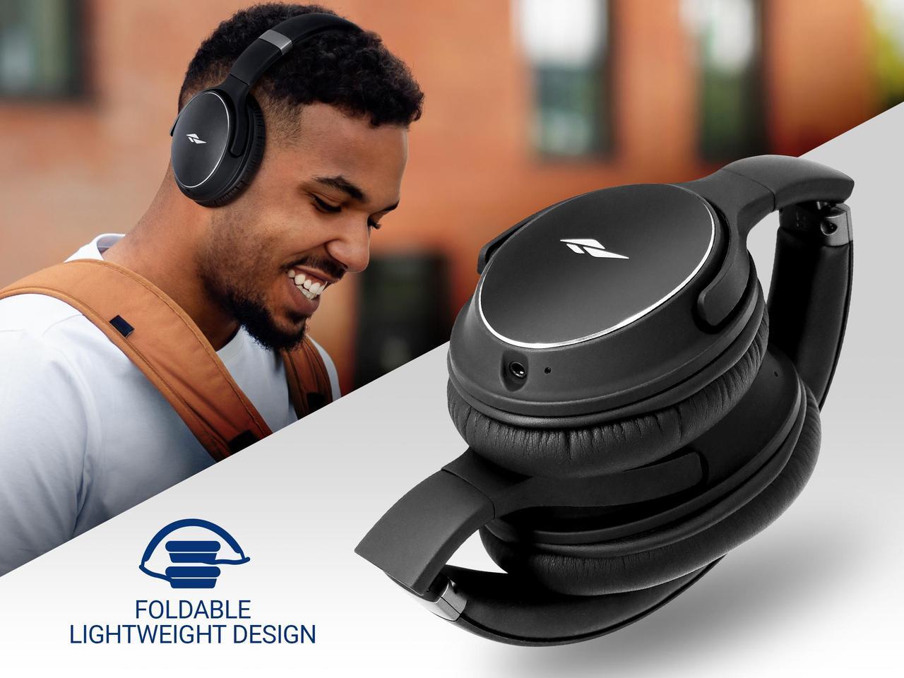 Alt view image 5 of 7 - Rosewill SAROS C740S Active Noise Cancelling (ANC) Wireless Over-Ear Headphones, Rechargeable with up to 40 Hours of Playtime, 40mm Driver, Superior HQ Sound, Foldable Earcups, Portable for Travel