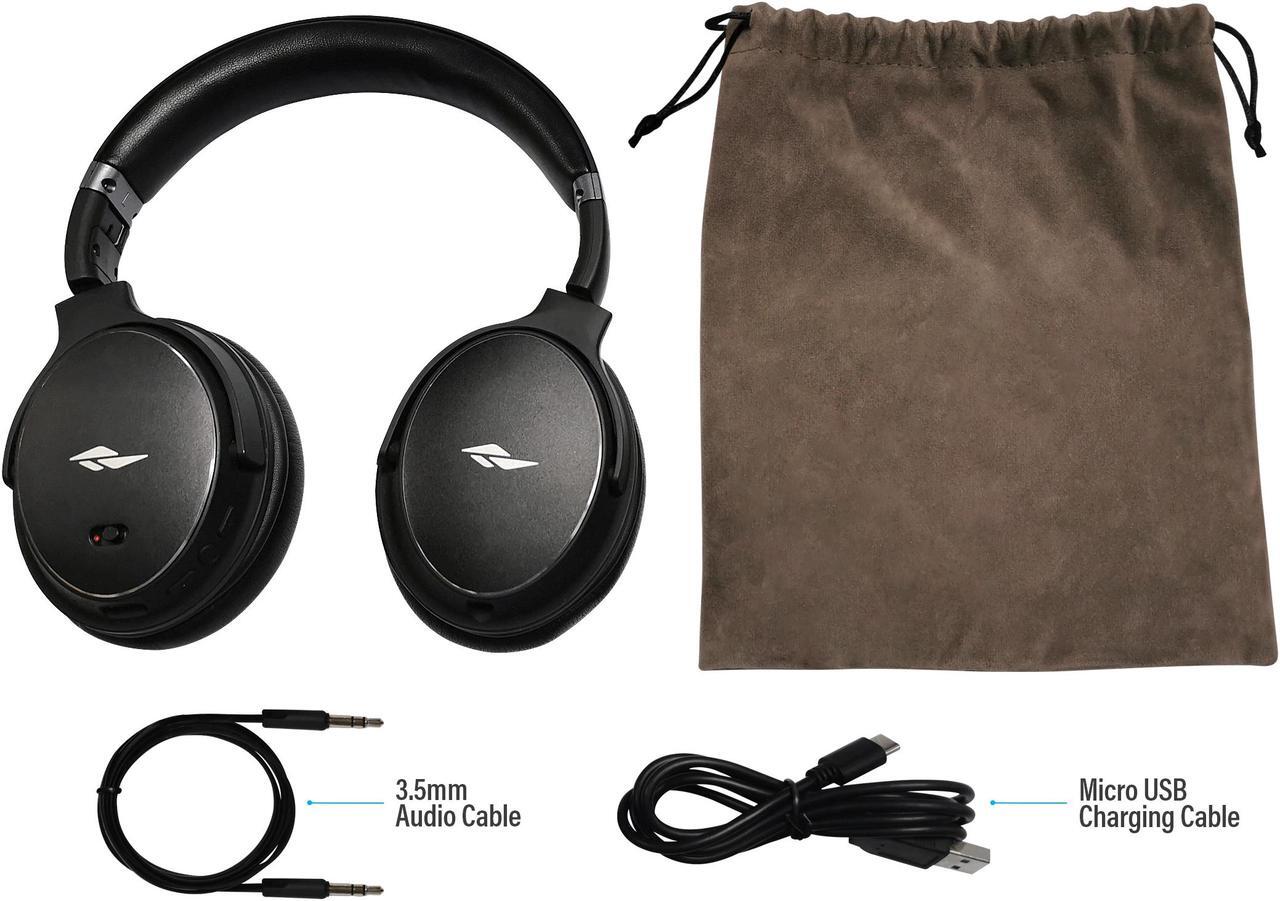 Alt view image 6 of 7 - Rosewill SAROS C740S Active Noise Cancelling (ANC) Wireless Over-Ear Headphones, Rechargeable with up to 40 Hours of Playtime, 40mm Driver, Superior HQ Sound, Foldable Earcups, Portable for Travel