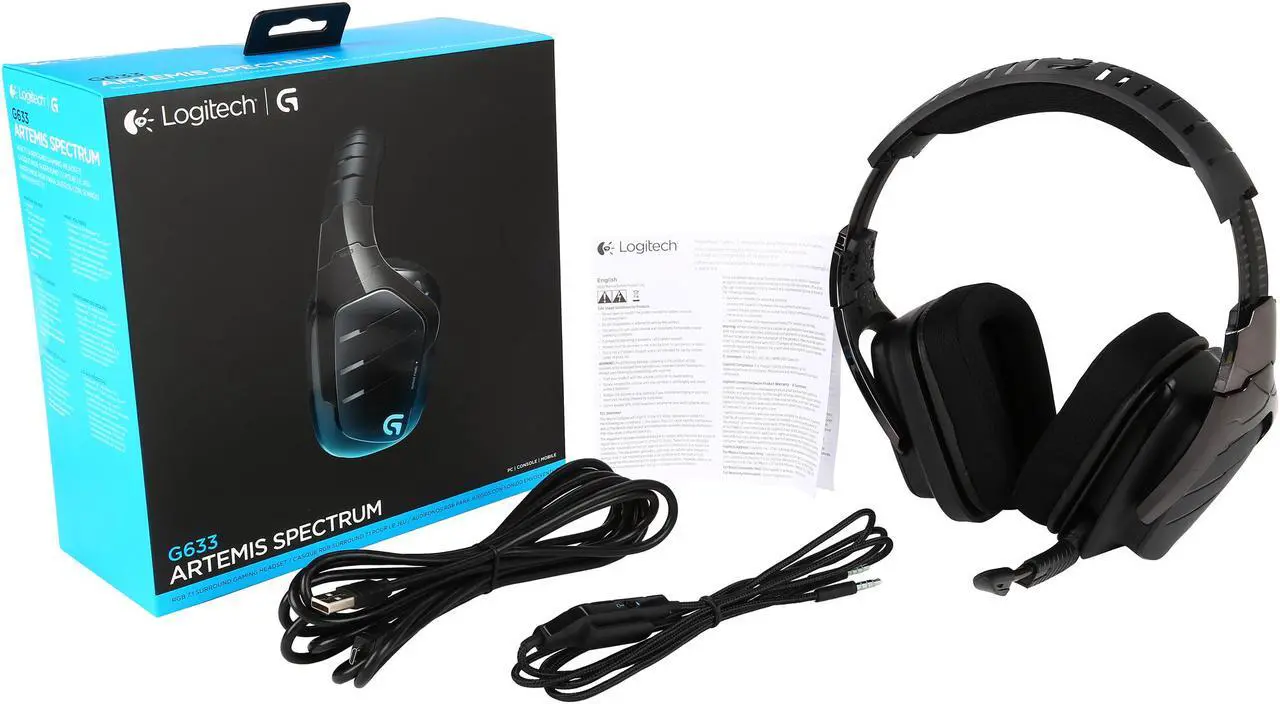 Alt view image 10 of 9 - Logitech G633 Artemis Spectrum 3.5mm/ USB Connector Circumaural RGB 7.1 Surround Sound Gaming Headset