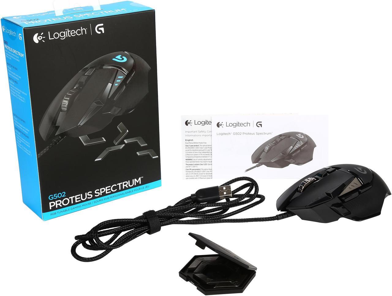 Alt view image 6 of 5 - Logitech G502 Proteus Spectrum RGB Tunable Gaming Mouse, 12,000 DPI On-The-Fly DPI Shifting, Personalized Weight and Balance Tuning with (5) 3.6g Weights, 11 Programmable Buttons