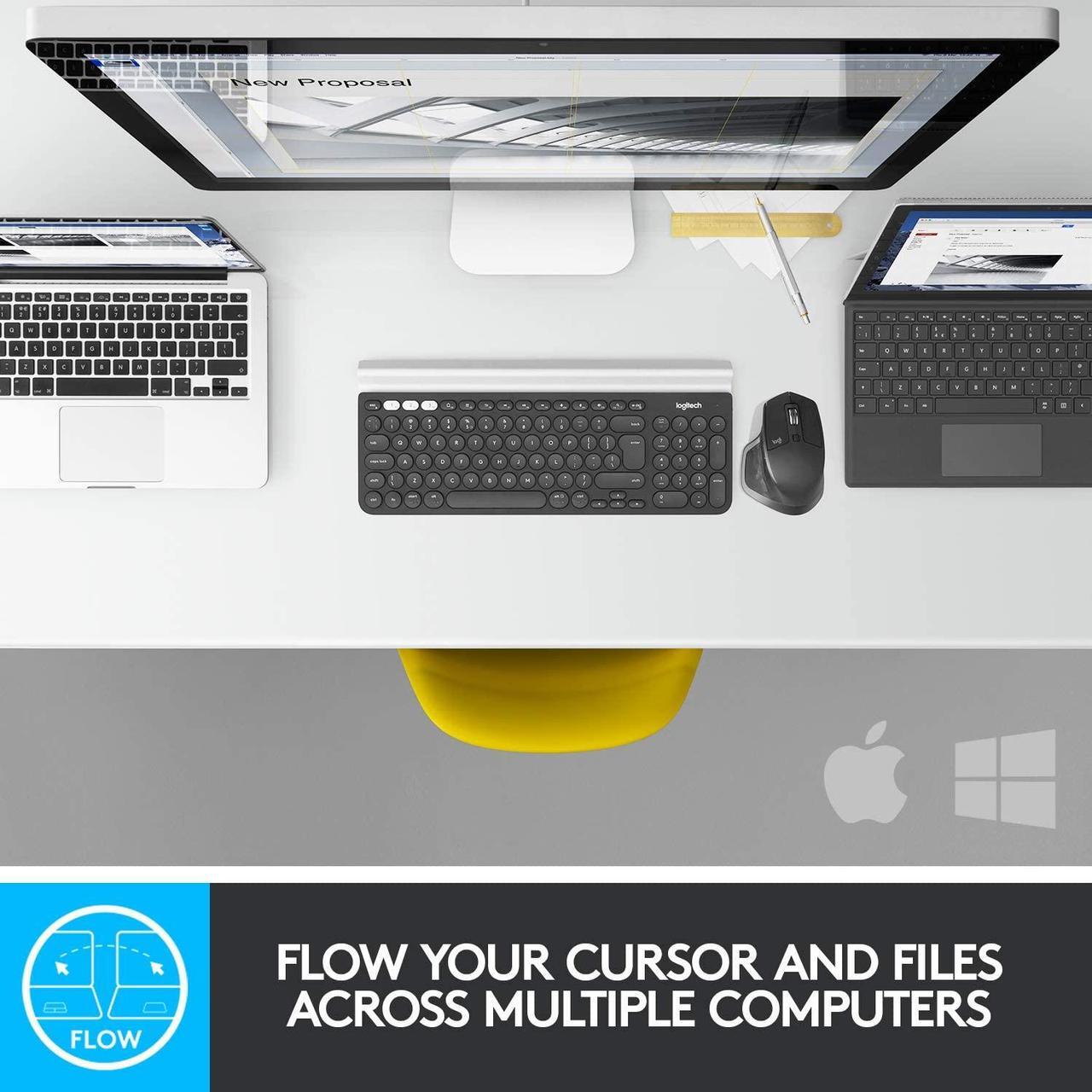 Alt view image 7 of 9 - Logitech MX Master 2S Wireless Mouse – Use on Any Surface, Hyper-Fast Scrolling, Ergonomic Shape, Rechargeable, Control Upto 3 Apple Mac and Windows Computers, Graphite