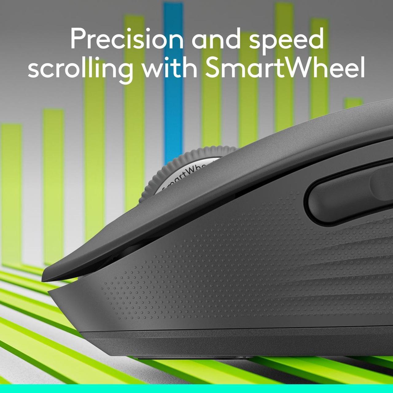 Alt view image 2 of 10 - Logitech Signature M650 Wireless Mouse - For Small to Medium Sized Hands, 2-Year Battery, Silent Clicks, Customizable Side Buttons, Bluetooth, for PC/Mac/Multi-Device/Chromebook