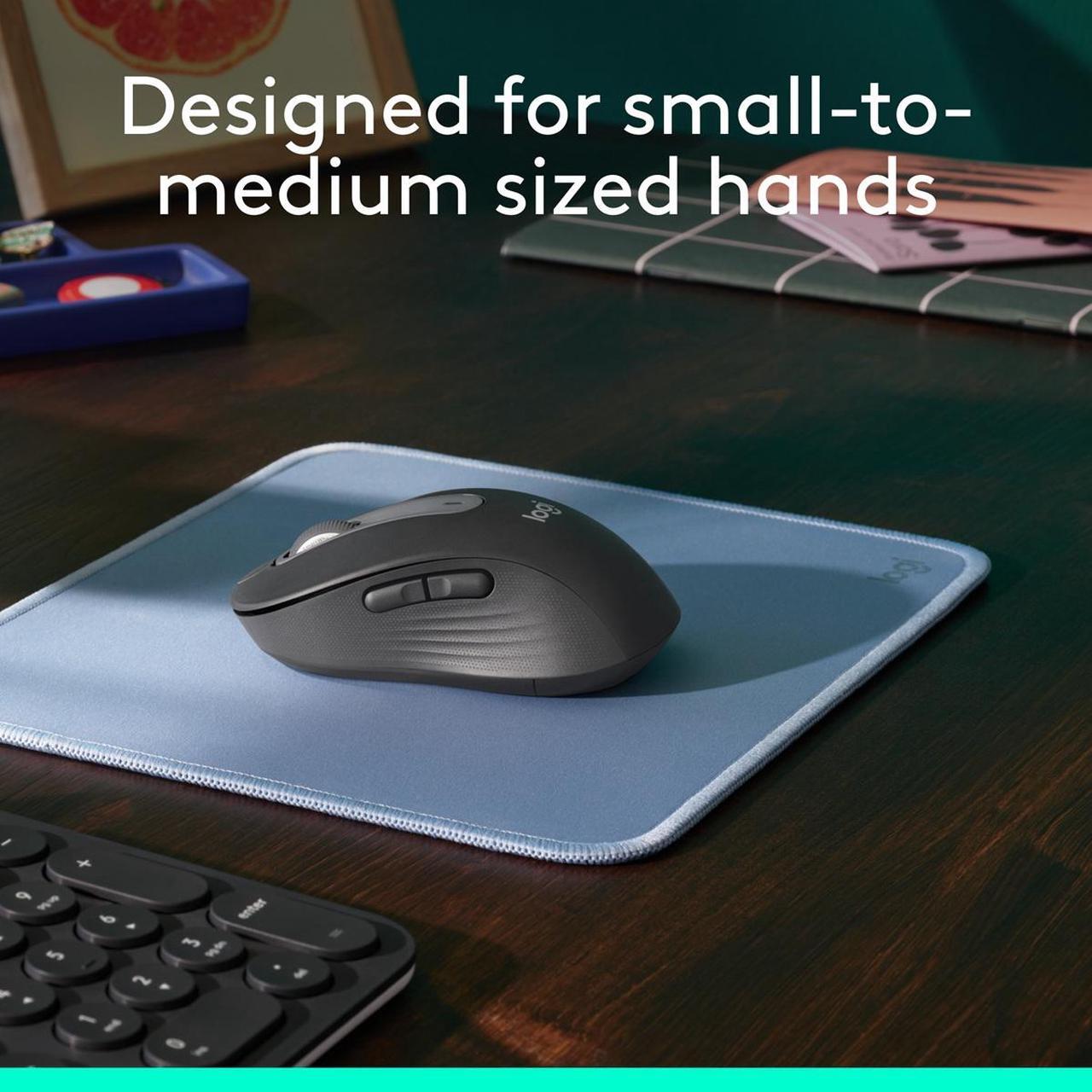Alt view image 3 of 10 - Logitech Signature M650 Wireless Mouse - For Small to Medium Sized Hands, 2-Year Battery, Silent Clicks, Customizable Side Buttons, Bluetooth, for PC/Mac/Multi-Device/Chromebook