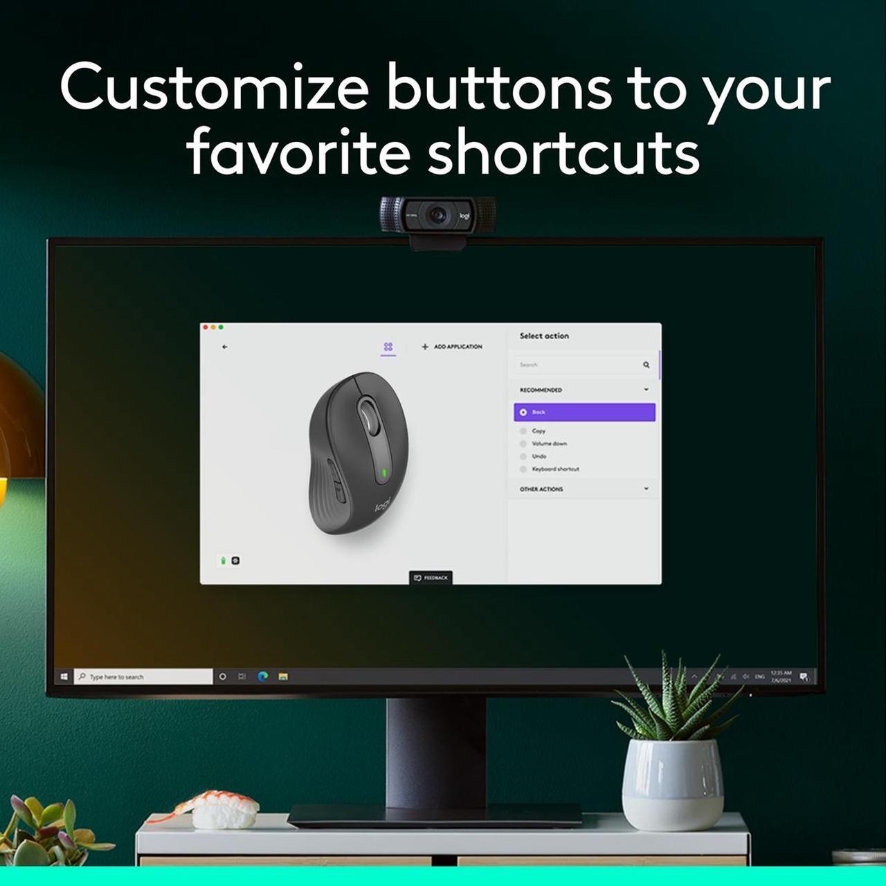 Alt view image 5 of 10 - Logitech Signature M650 Wireless Mouse - For Small to Medium Sized Hands, 2-Year Battery, Silent Clicks, Customizable Side Buttons, Bluetooth, for PC/Mac/Multi-Device/Chromebook
