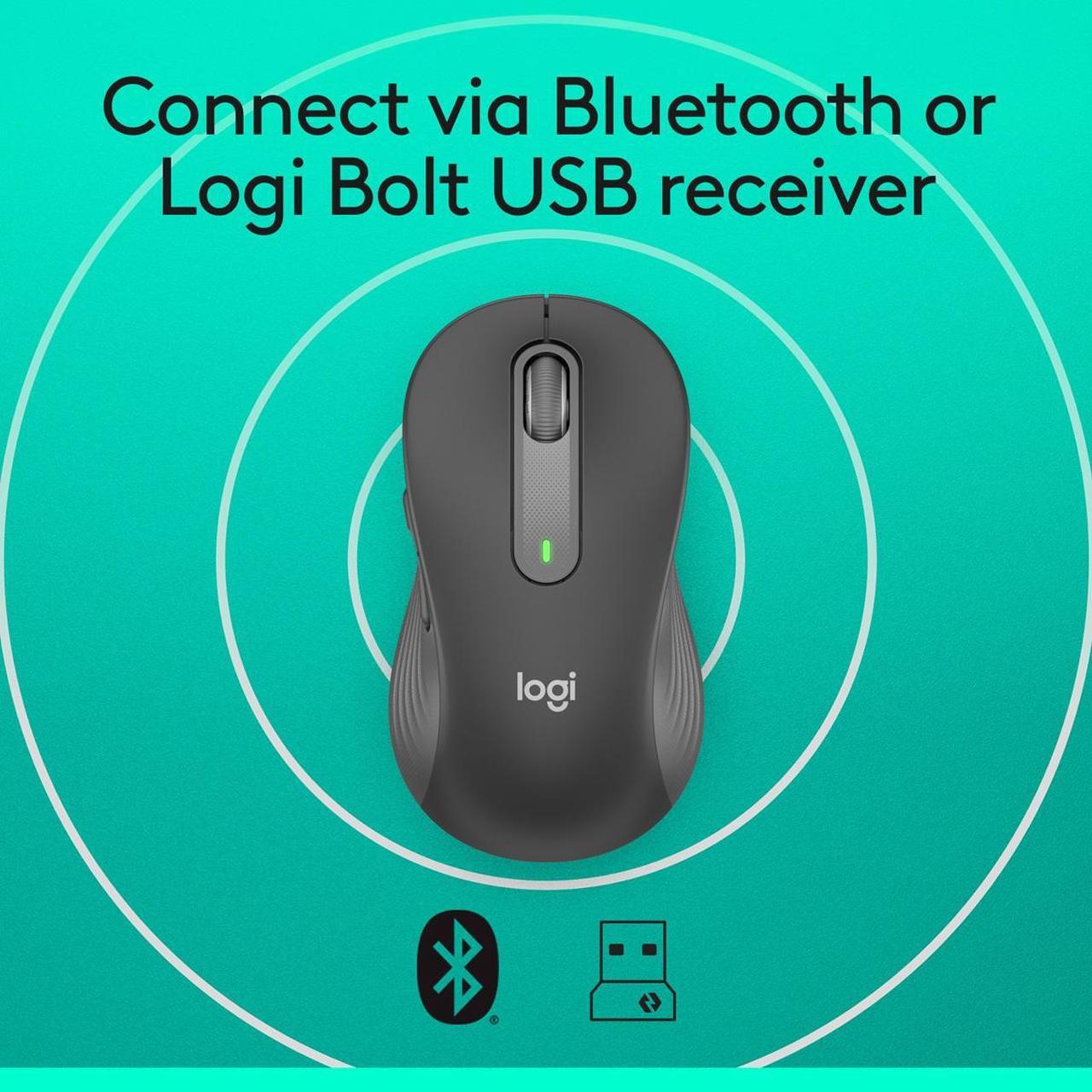 Alt view image 6 of 10 - Logitech Signature M650 Wireless Mouse - For Small to Medium Sized Hands, 2-Year Battery, Silent Clicks, Customizable Side Buttons, Bluetooth, for PC/Mac/Multi-Device/Chromebook