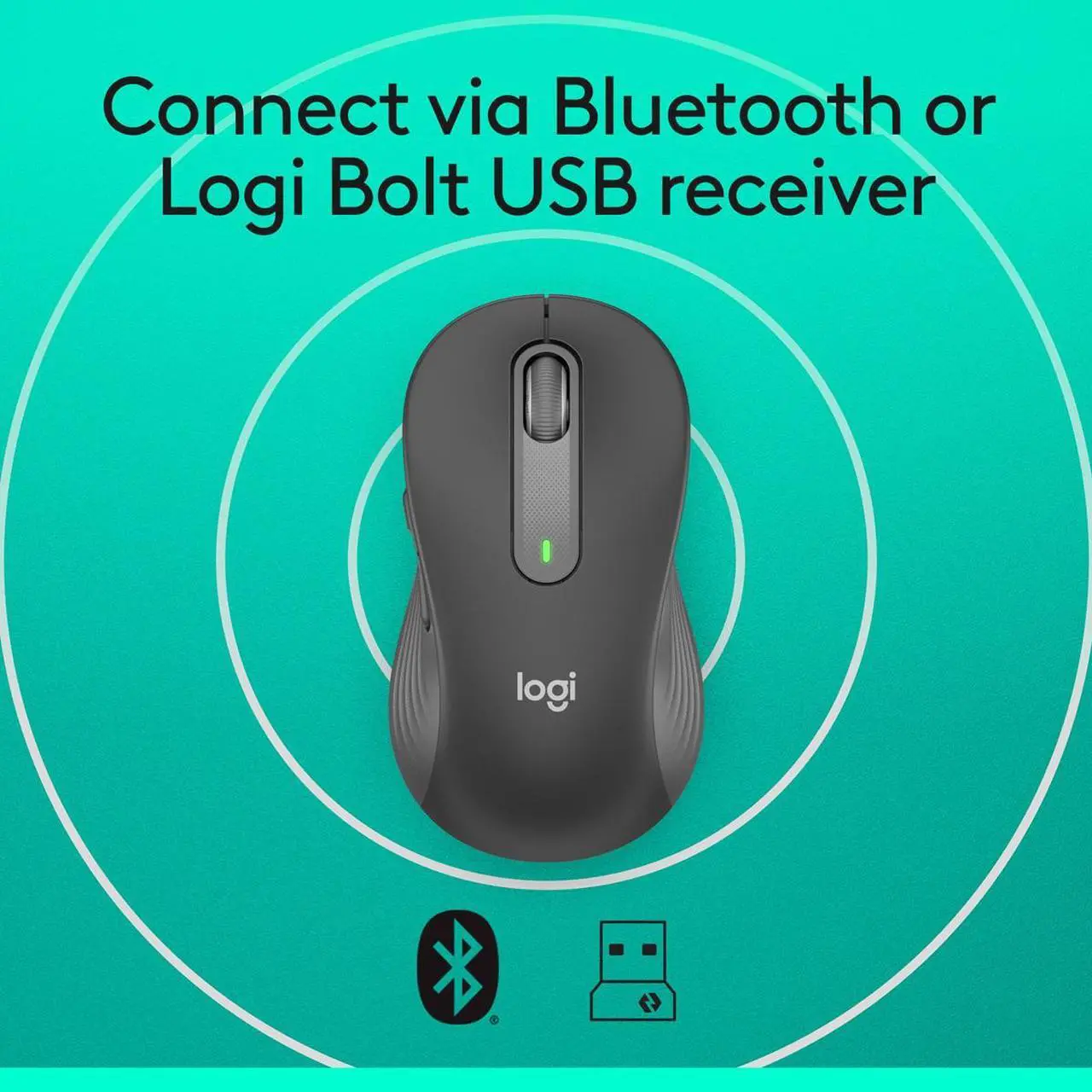 Alt view image 6 of 10 - Logitech M650 Signature wireless Mouse 910-006231 Graphite 5 Buttons 1 x Wheel Wireless Mouse