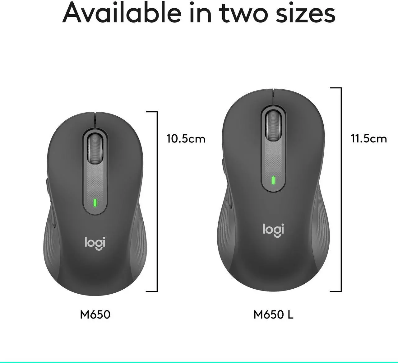 Alt view image 9 of 10 - Logitech M650 Signature wireless Mouse 910-006231 Graphite 5 Buttons 1 x Wheel Wireless Mouse