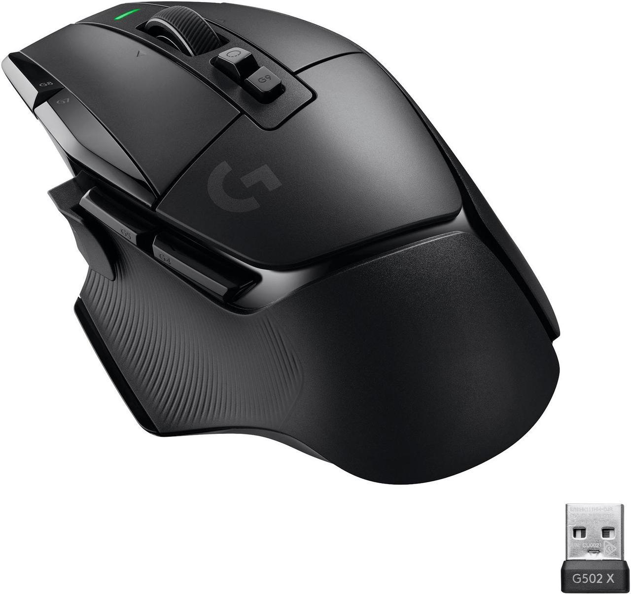 Logitech G502 X LIGHTSPEED Wireless Gaming Mouse - Optical mouse with LIGHTFORCE hybrid optical-mechanical switches, HERO 25K gaming sensor, compatible with PC - macOS/Windows - Black