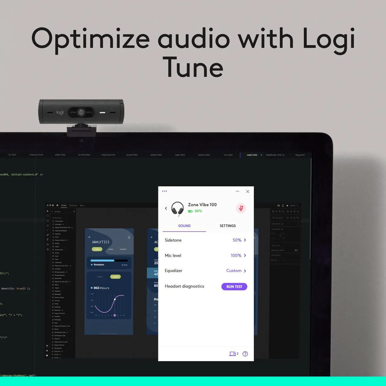 Alt view image 8 of 10 - Logitech Zone Vibe 100 Lightweight Wireless Over Ear Headphones with Noise Canceling Microphone, Advanced Multipoint Bluetooth Headset, Works with Teams, Google Meet, Zoom, Mac/PC - Graphite