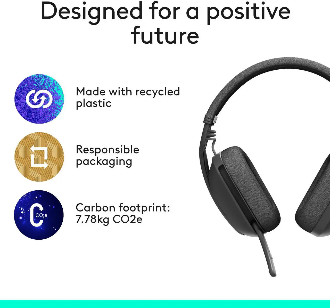 Alt view image 9 of 10 - Logitech Zone Vibe 100 Lightweight Wireless Over Ear Headphones with Noise Canceling Microphone, Advanced Multipoint Bluetooth Headset, Works with Teams, Google Meet, Zoom, Mac/PC - Graphite