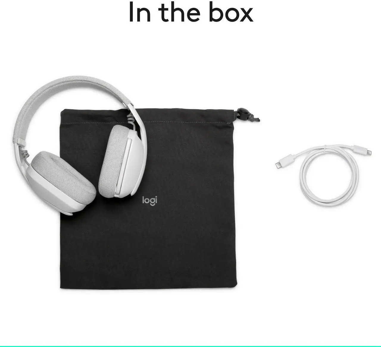 Alt view image 10 of 10 - Logitech Zone Vibe 100 Lightweight Wireless Over Ear Headphones with Noise Canceling Microphone, Advanced Multipoint Bluetooth Headset, Works with Teams, Google Meet, Zoom, Mac/PC - Off White