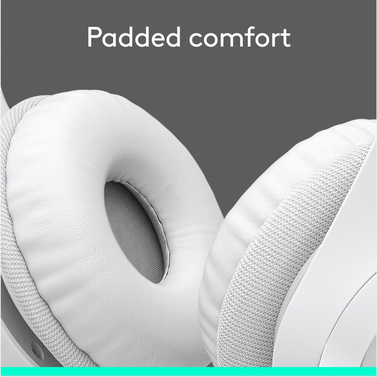 Alt view image 7 of 9 - Logitech H390 Wired Headset for PC/Laptop, Stereo Headphones with Noise Cancelling Microphone, USB-A, In-Line Controls, off white