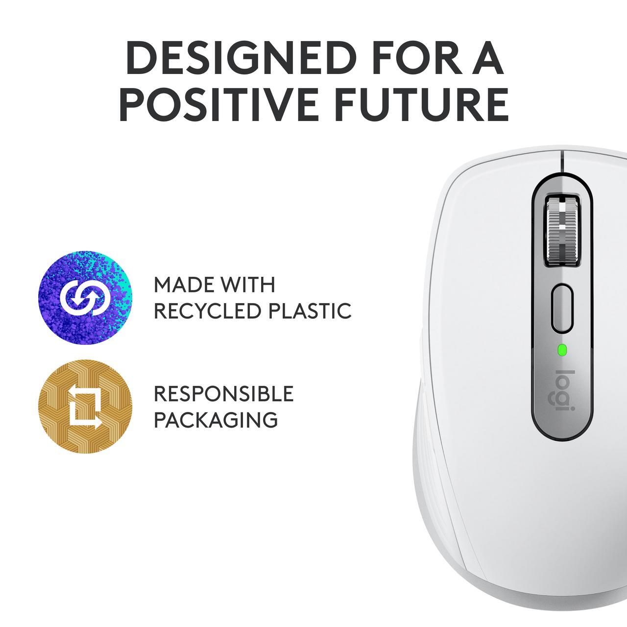 Logitech MX Anywhere 3S Compact Wireless Mouse, Fast Scrolling, 8K DPI Any-Surface Tracking, Quiet Clicks, Programmable Buttons, USB C, Bluetooth,