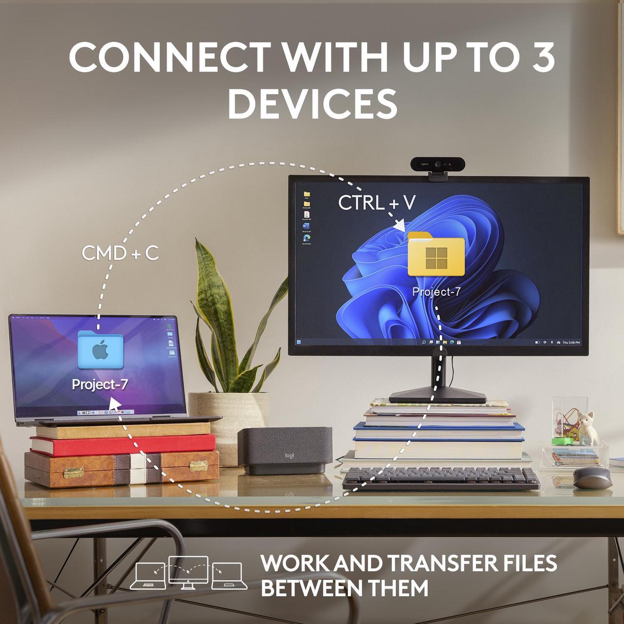 Alt view image 3 of 8 - Logitech MX Anywhere 3S Compact Wireless Mouse, Fast Scrolling, 8K DPI Any-Surface Tracking, Quiet Clicks, Programmable Buttons, USB C, Bluetooth, Windows PC, Linux, Chrome, Mac, Rose
