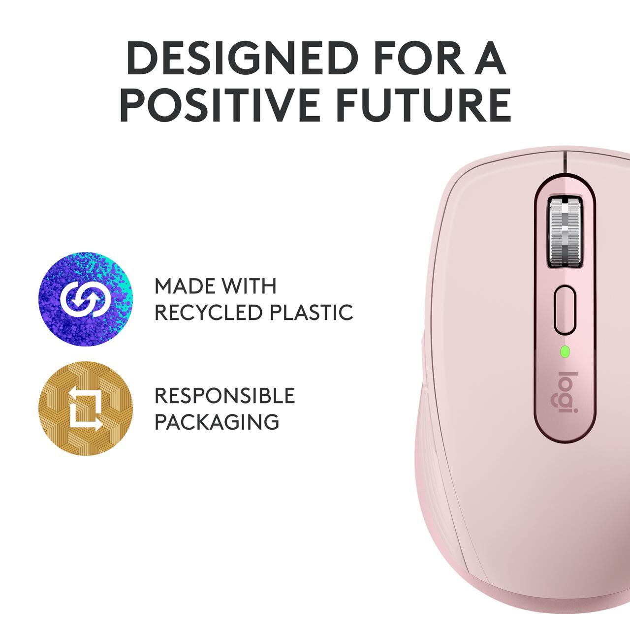 Logitech MX Anywhere 3S Compact Wireless Mouse, Fast Scrolling, 8K DPI Any-Surface Tracking, Quiet Clicks, Programmable Buttons, USB C, Bluetooth,
