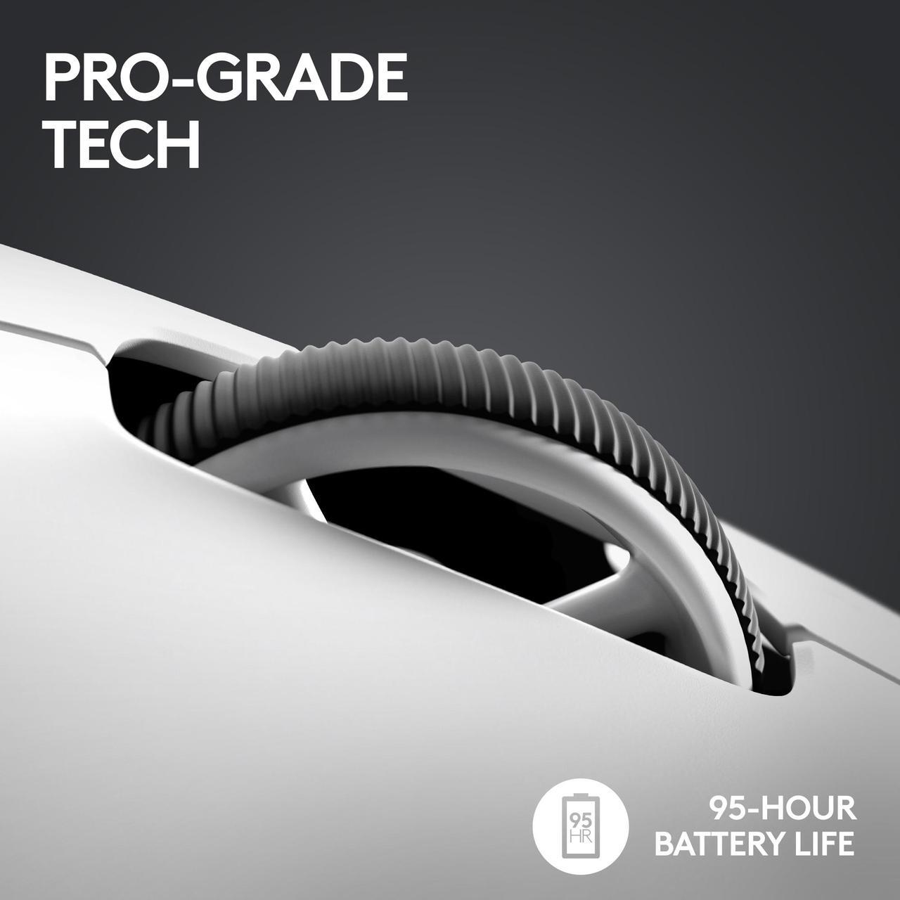 Alt view image 9 of 10 - Logitech G PRO X Superlight 2 Lightspeed Wireless Gaming Mouse, Lightweight, LIGHTFORCE Hybrid Switches, Hero 2 Sensor, 32,000 DPI, 5 Programmable Buttons, USB-C Charging, PC & Mac - White